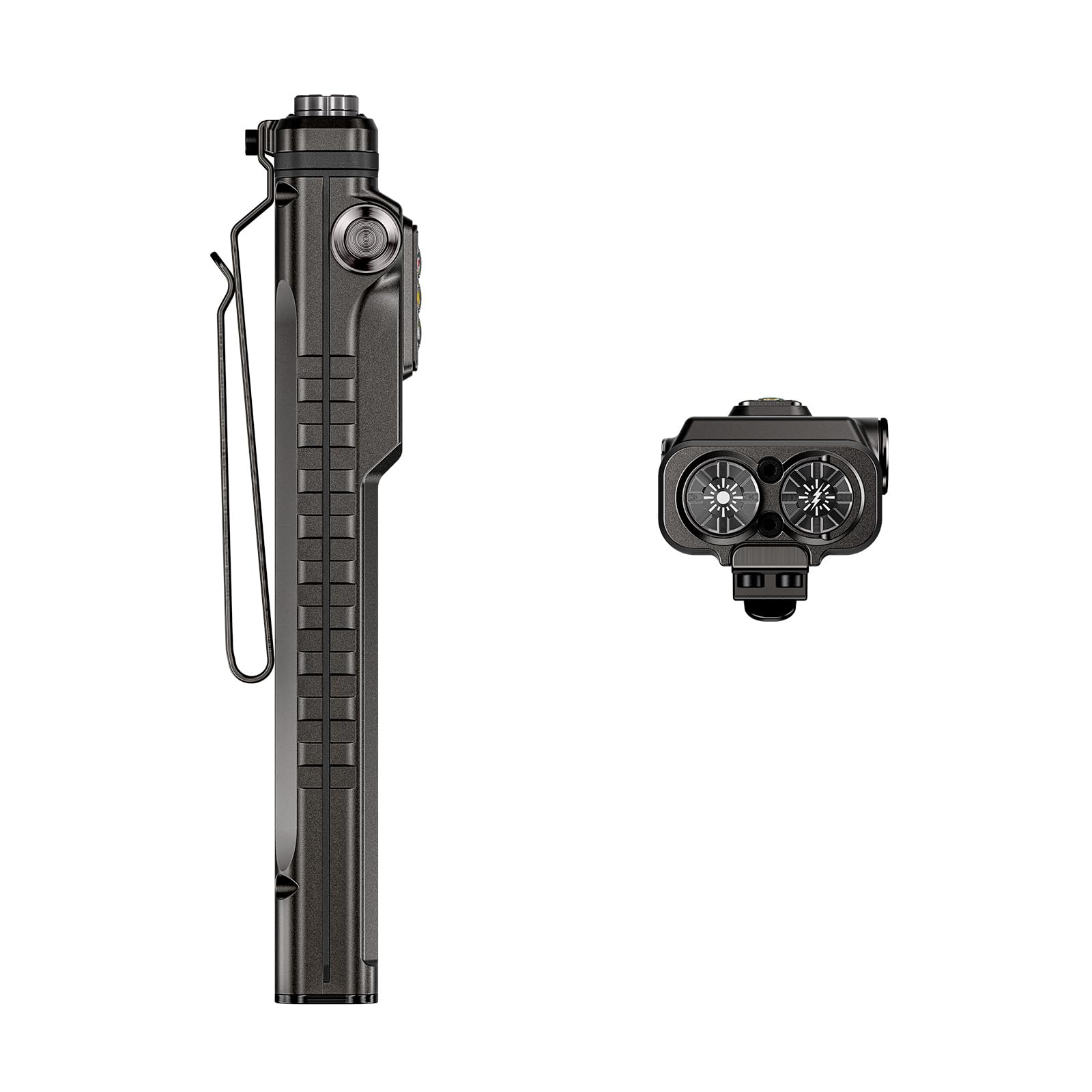 RovyVon E90 Flat EDC Flashlight - 3500 Lumens, USB-C Rechargeable, Gunmetal, IP68 Waterproof, Model R28M+