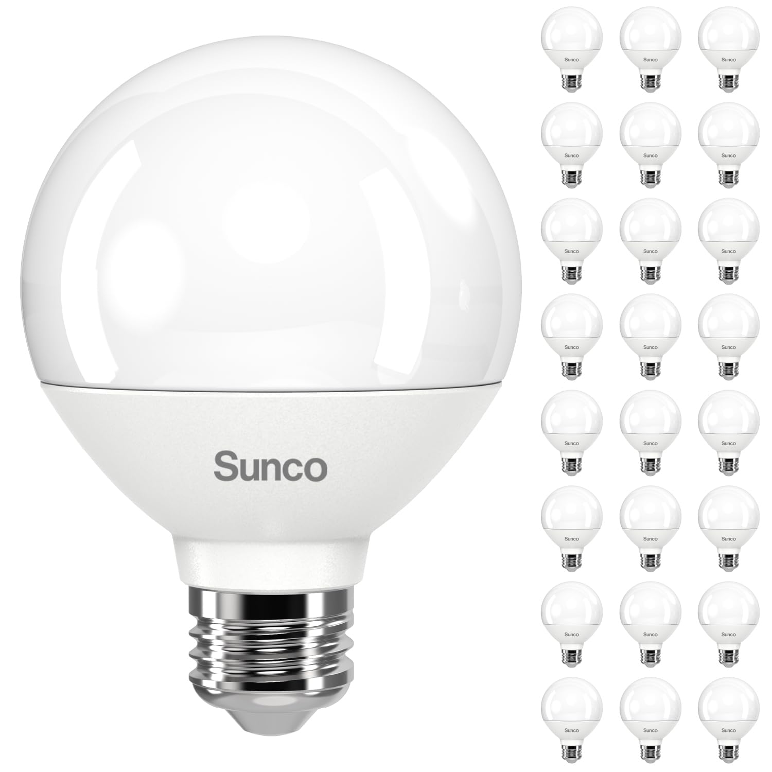 Sunco 24 Pack G25 LED Light Bulbs, Globe Vanity Lights for Bathroom High Output, 1000 LM, 11W (100W Equivalent), 3000K Warm Whit
