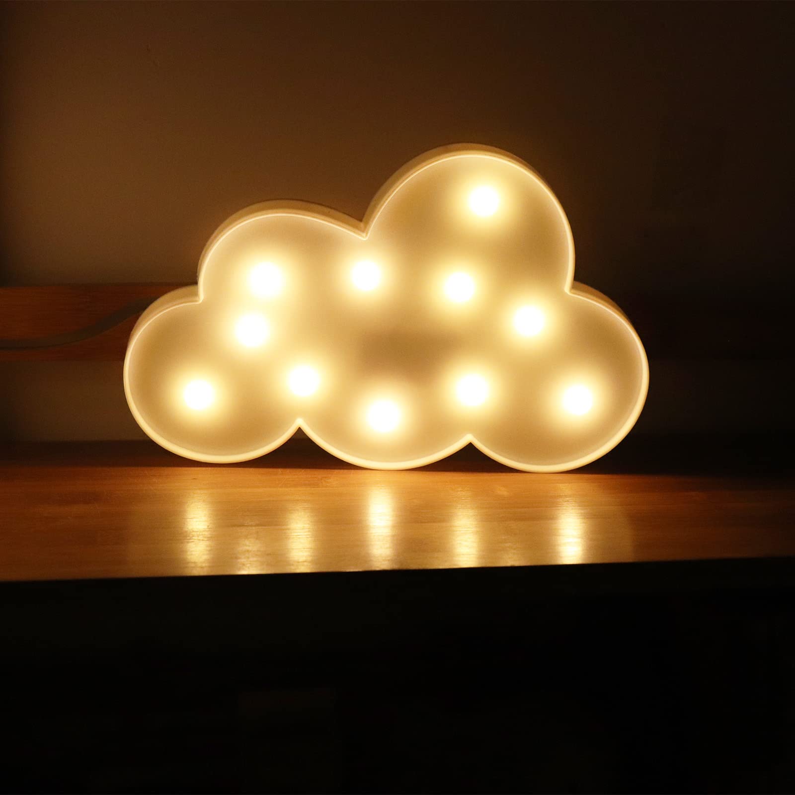 AUSAYE 3 PCS 3D Crescent Moon Light Cloud Led Star Lamp, Decorative Night Lights Room Decor NightLight for Kids Adults Birthday