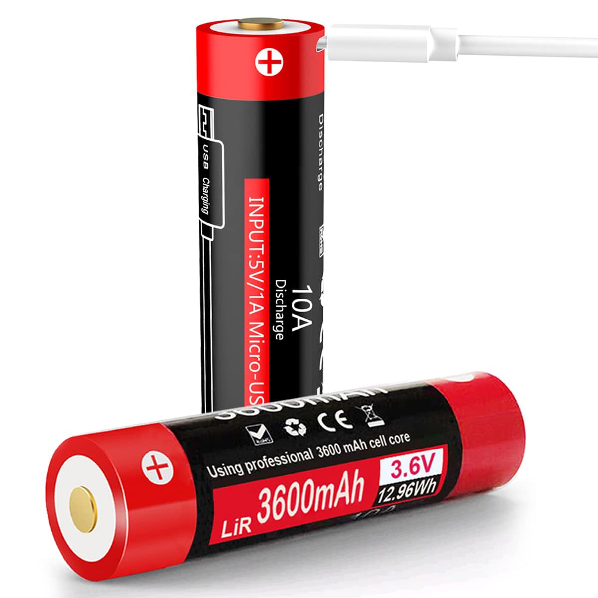 SNSYIY Rechargeable Battery 3.7V 3600mAh for Streamlight X Series Flashlights, Black, 2-Pack