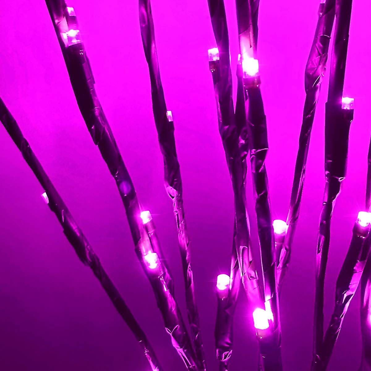 XIANMU LED Branch Light Pink 30 Inch 20 LEDs Battery Operated Willow Twig for Indoor Outdoor Decoration Pack of 2