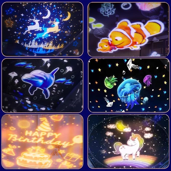 Star Projector Night Light - Double Kids Night Light Projector With Usb Cable, 360 Degree Rotation Led Galaxy Projector Gifts Fo