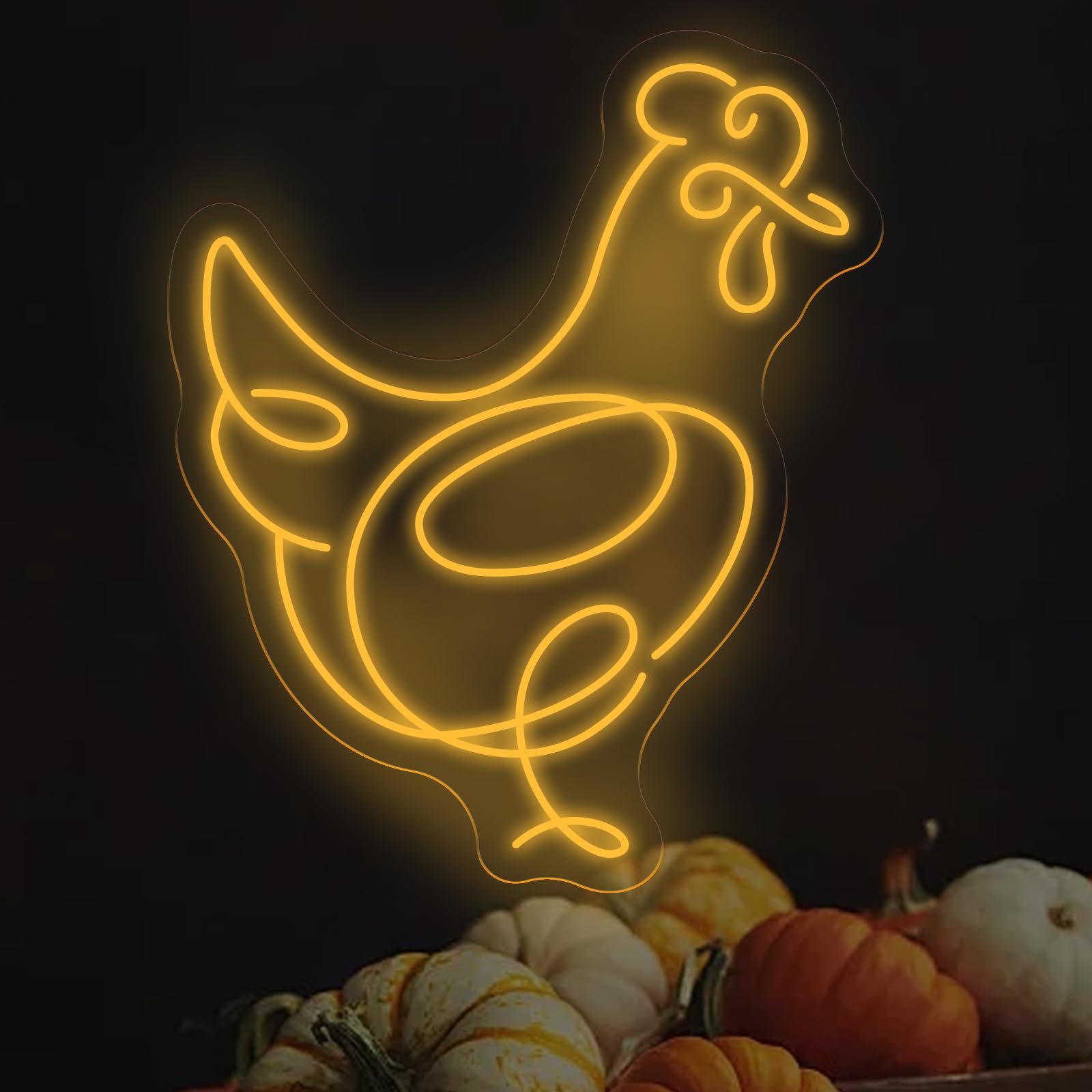 Chicken Neon Wall Sign  Rooster Led Neon Sign  Animal Neon Wall Light  Wild Life Led Wall Light  Hen Home Room Decor For Party Gift Living Room Bedroom Birthday Christmas Thanksgiving Wedding Bar