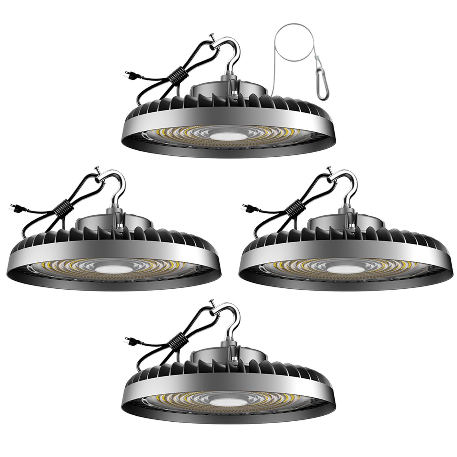 Lightdot 400W High Bay LED Lights AC100-277V High Bay LED Shop Light 5000K Daylight UFO Light 60000LM (1600W MH/HPS) Plug and Pl