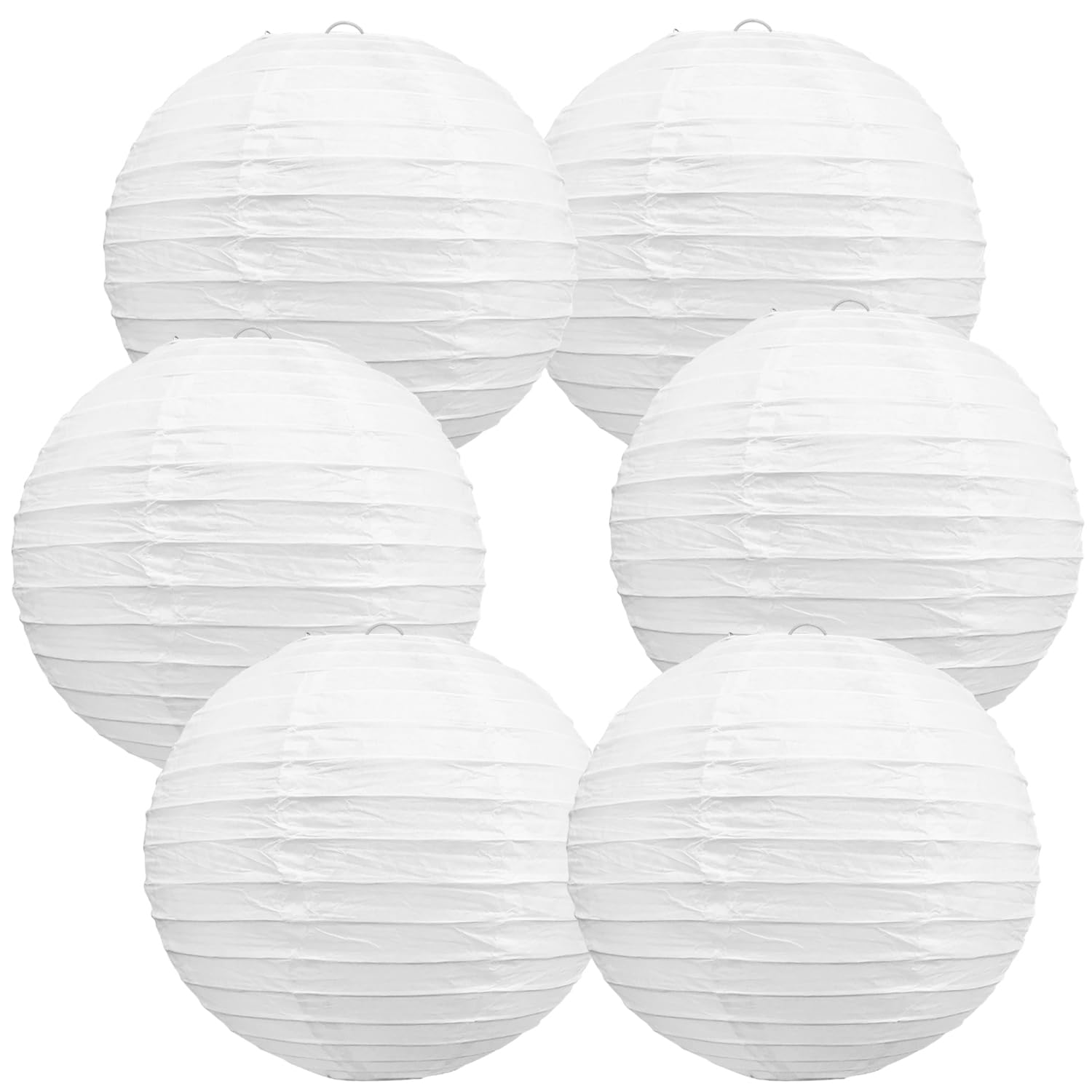 BEISHIDA 12-Inch White Paper Lanterns Decorative Chinese/Japanese Hanging Round Paper Lanterns Lamp for Birthday, Wedding, Chris