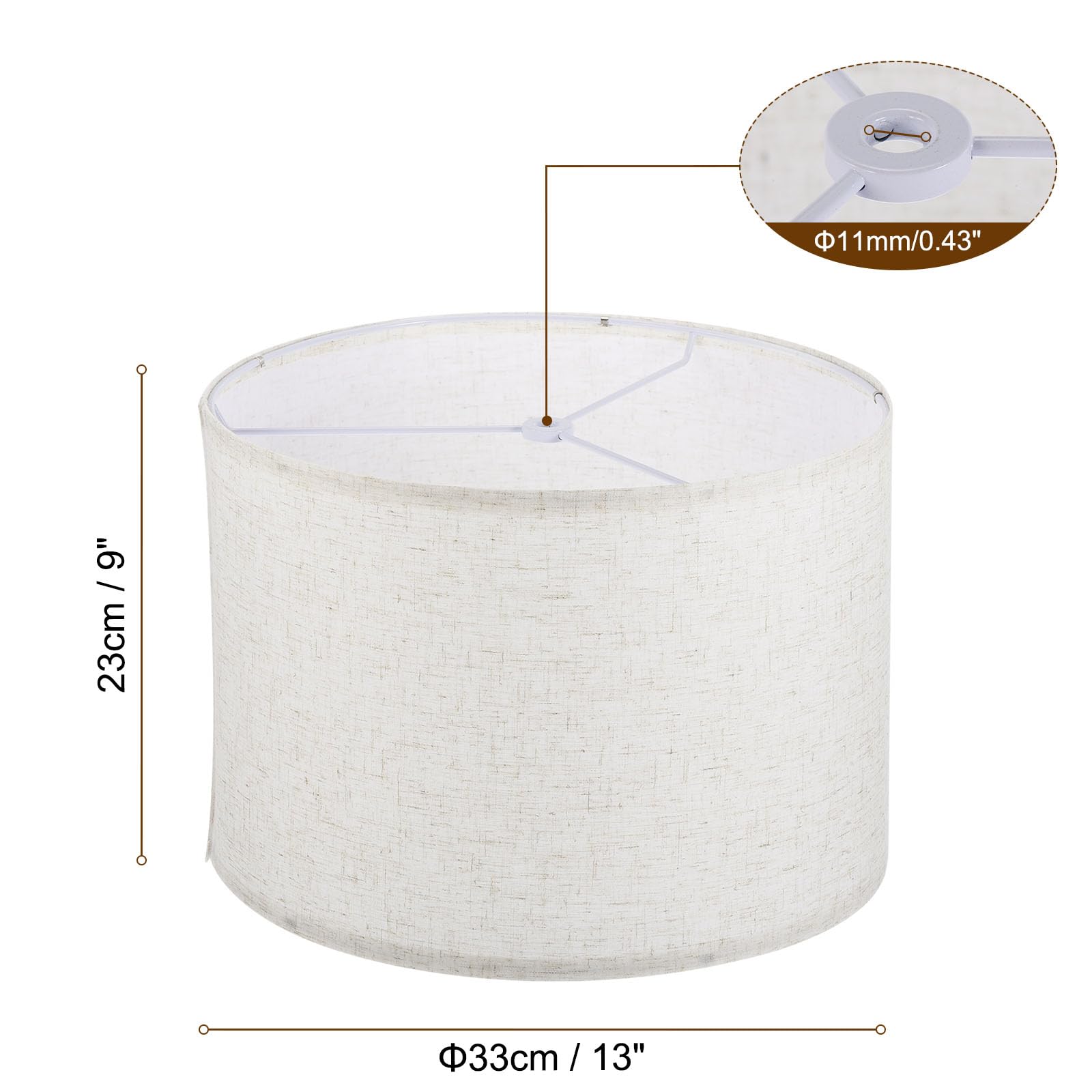 Patikil Drum Lamp Shades, 13"X13"X9" Linen Round Lamp Shade For Table Lamps Easy Assembly Lampshade For Table Lamps Floor Lamps Bedside, Beige