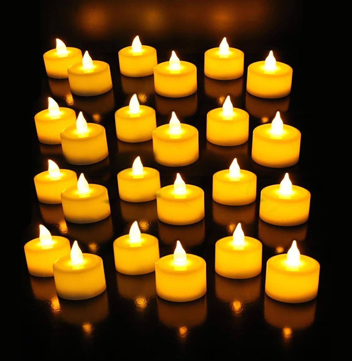 Rangwell Battery Operated LED Candle Tealight Diya Decorative Lights for Home Wall Lighting Decoration (White Pack of 12)