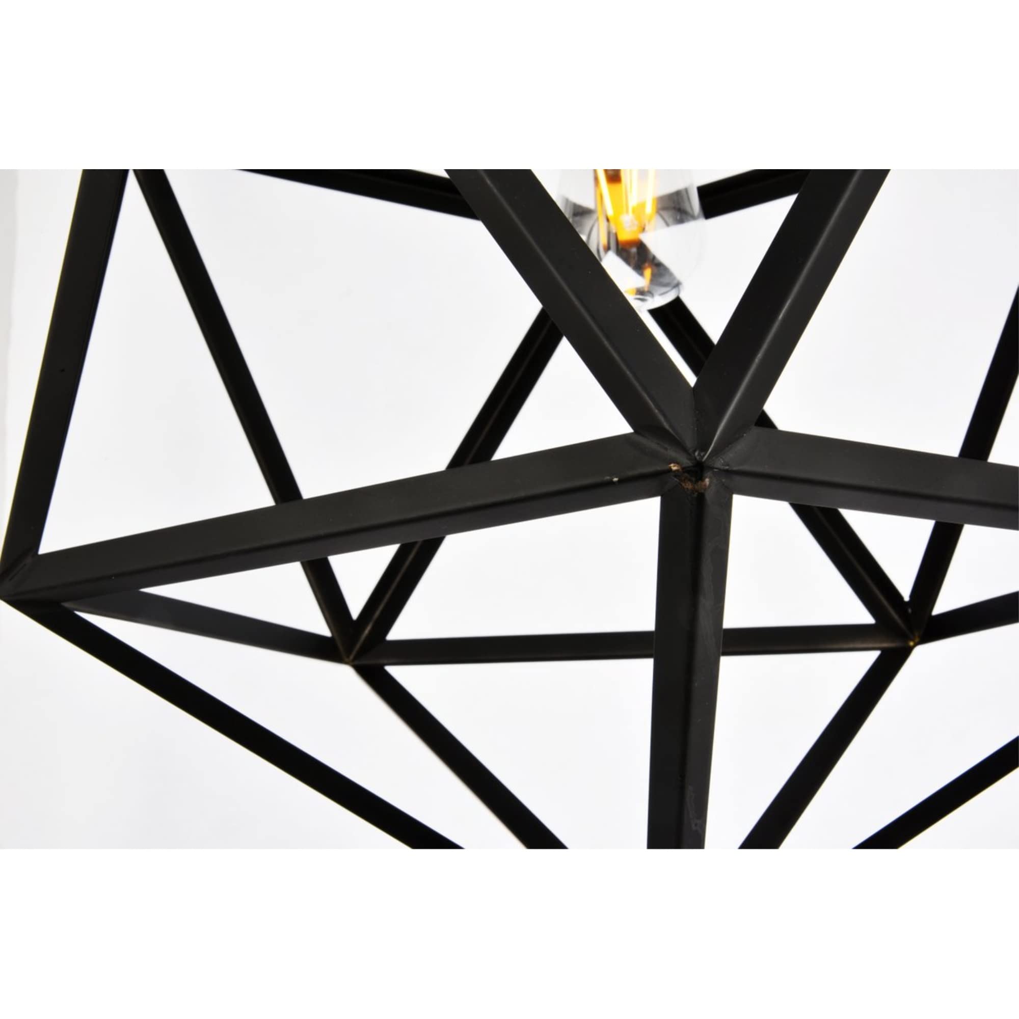 Elegant Lighting Living District Redmond Collection Pendant D19.7 H22.6 Lt:1 Black Finish