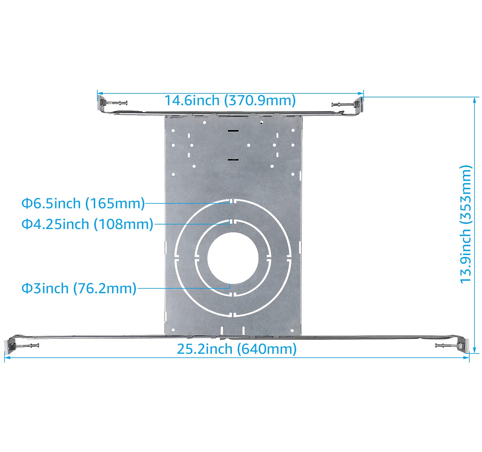 Torchstar New Construction Mounting Plate, 3/4/6 Inch Led Recessed Lighting Kits, Compatibility Upgrade, Extendable Hanger Bars,