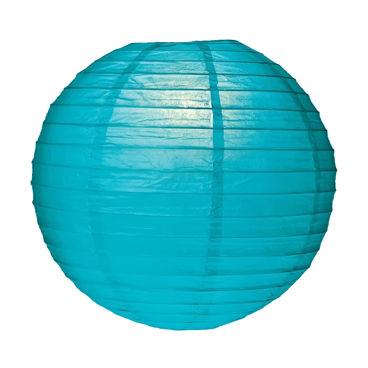 Luna Bazaar Premium Paper Lantern Lamp Shade (12-Inch, Parallel Ribbed, Pool Blue) - Chinese/Japanese Hanging Decoration - For P