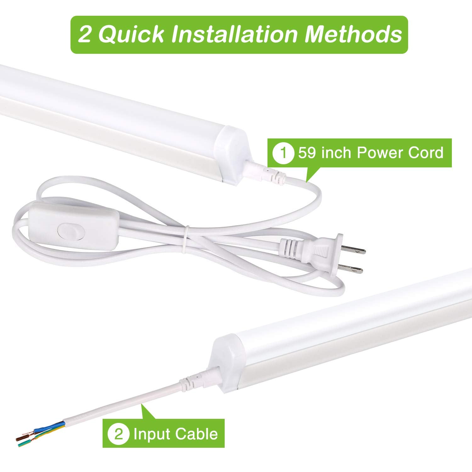 Hykolity 6 Pack Led Shop Light 4Ft, T5 Integrated Single Fixture, 22W, 2200Lm, 6500K Super Bright White, Linkable Shop Light, Ut