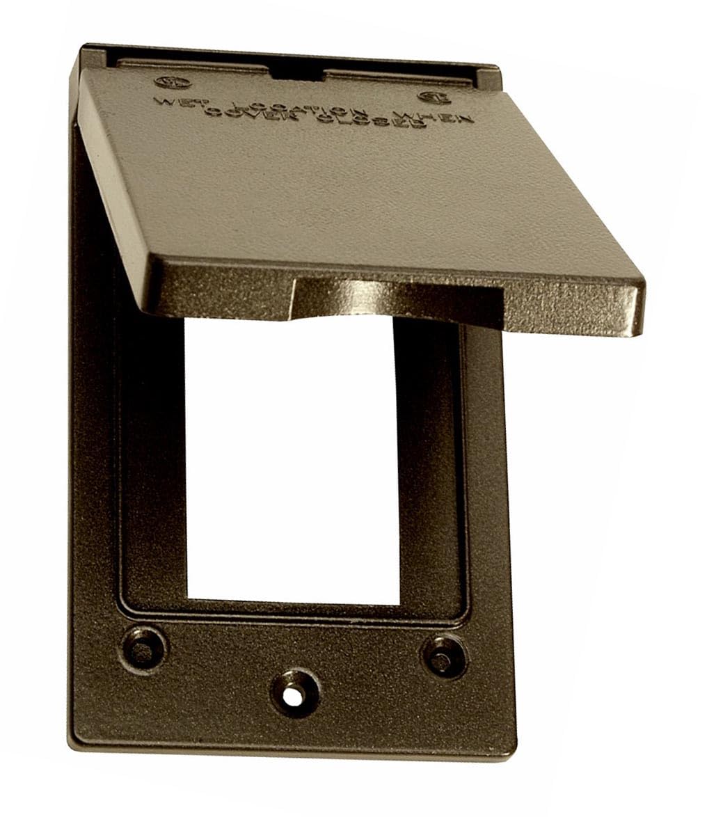 Sigma Electric GFCI Cover, 1-Gang Vertical, Weatherproof, Bronze, Model 14248BR, Metal Material