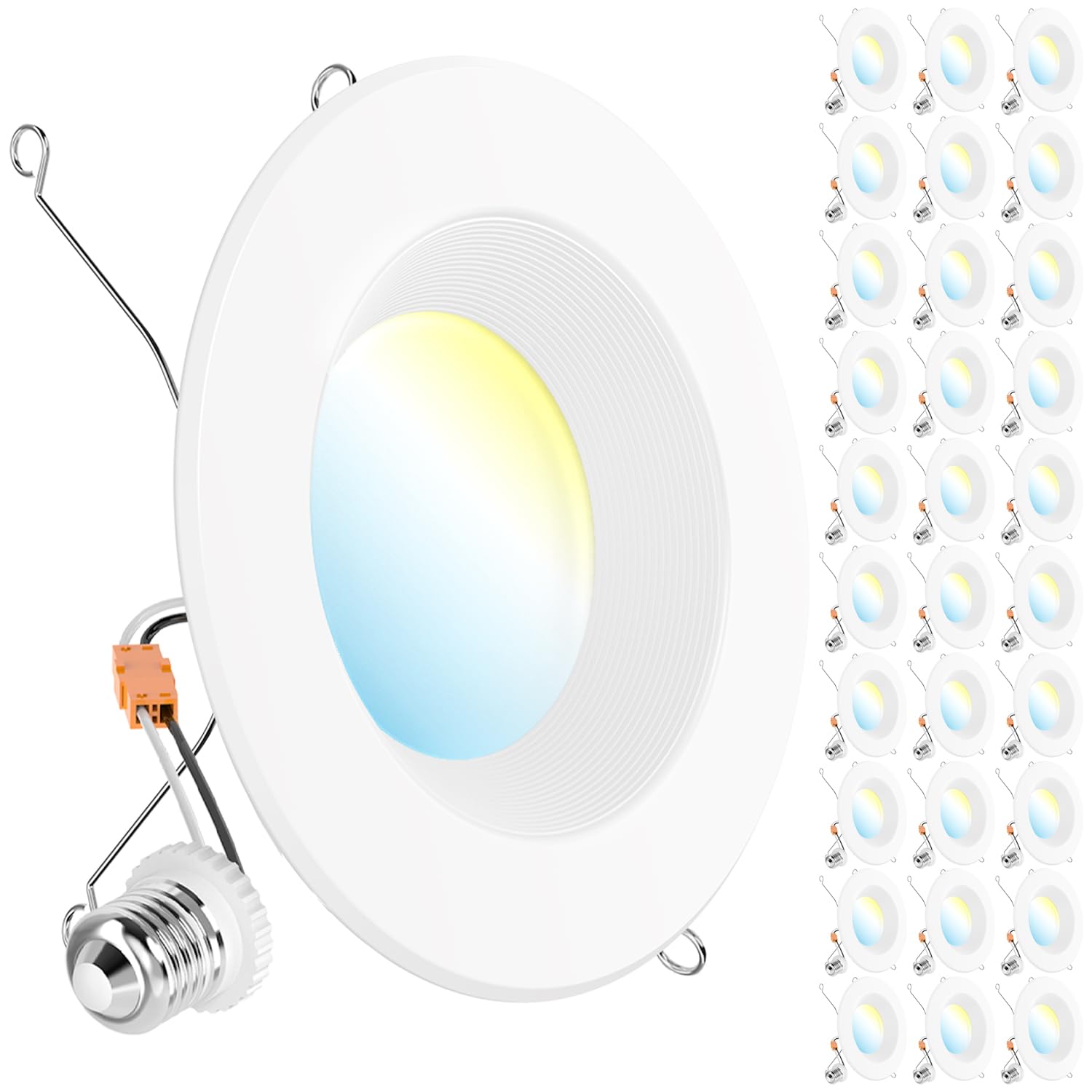 Sunco 30 Pack LED Recessed Lighting 6 Inch, Retrofit Can Lights, 965LM, 13W (100W Equivalent), Selectable CCT 2700K/3000K/3500K/