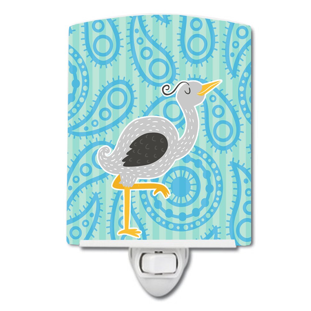 Carolines Treasures BB6784CNL Ostrich Ceramic Night Light Compact, ULCertified, Ideal for Bedroom, Bathroom, Nursery, Hallway,