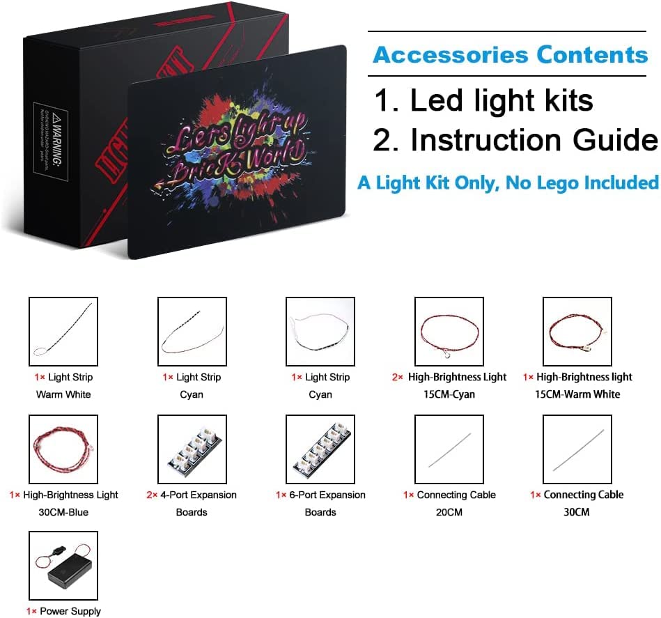 BrickBling LED Light Kit for Lego Starry Night 21333 - Multicolor, Lights Only, Compatible with Van Gogh Model