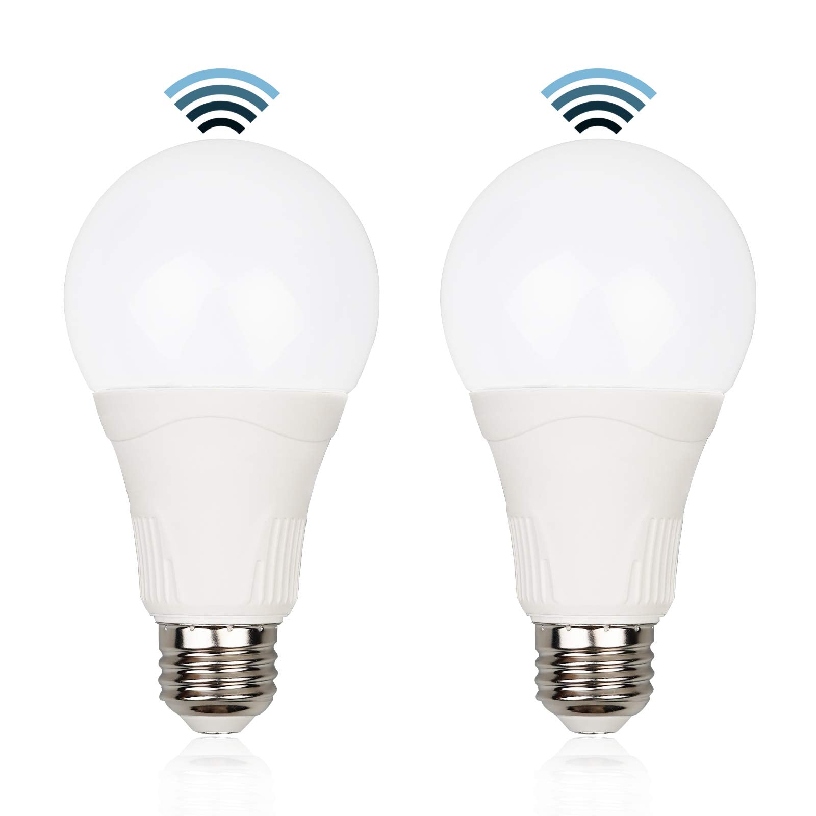 Greenic Motion Sensor Light Bulbs, 15W (100W Equivalent), 1500Lm, Warm White 3000K, Dusk To Dawn, A21 E26, 2 Pack