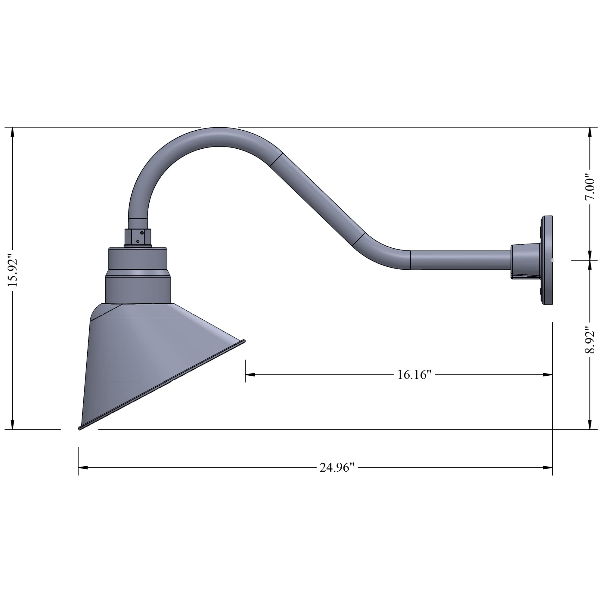HTM LIGHTING SOLUTIONS Gooseneck Sign Light Fixture 10in Galvanized Steel 22in Extension Arm 2-Pack UL Listed A19 LED Bulb 5000K