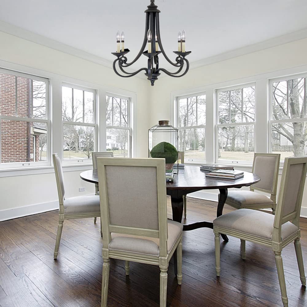 Designers Fountain 9036-NI Barcelona Chandelier, 6-Light, Black