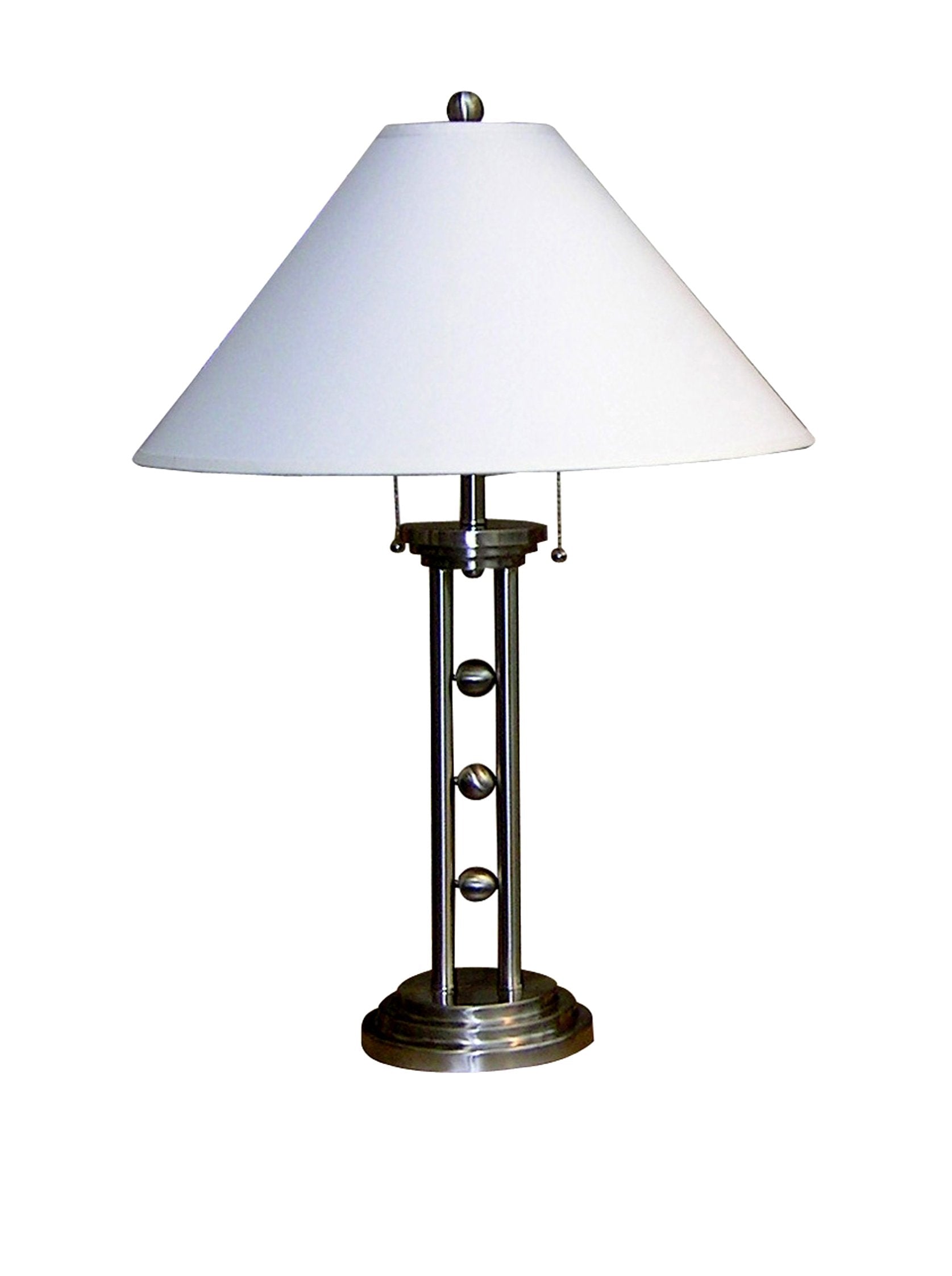 Ore International 6231Sn Metal Table Lamp, Silvertone