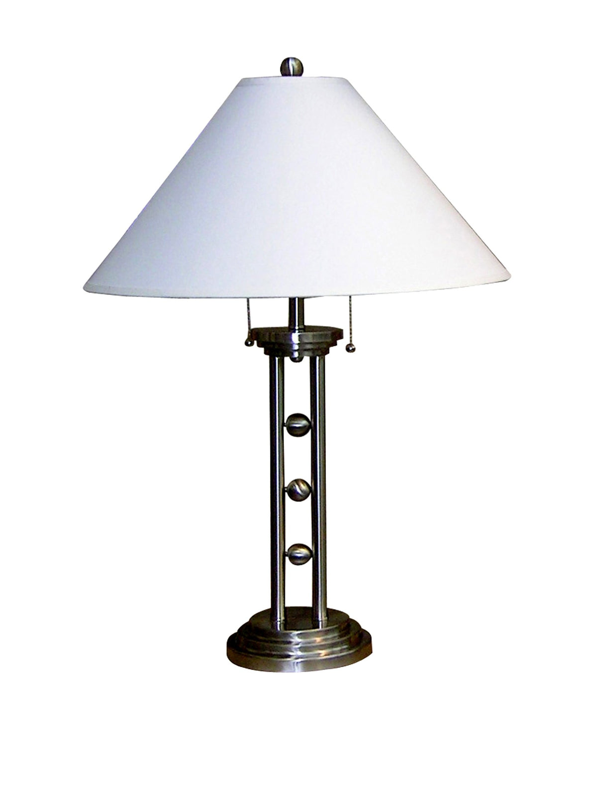 Ore International 6231Sn Metal Table Lamp, Silvertone