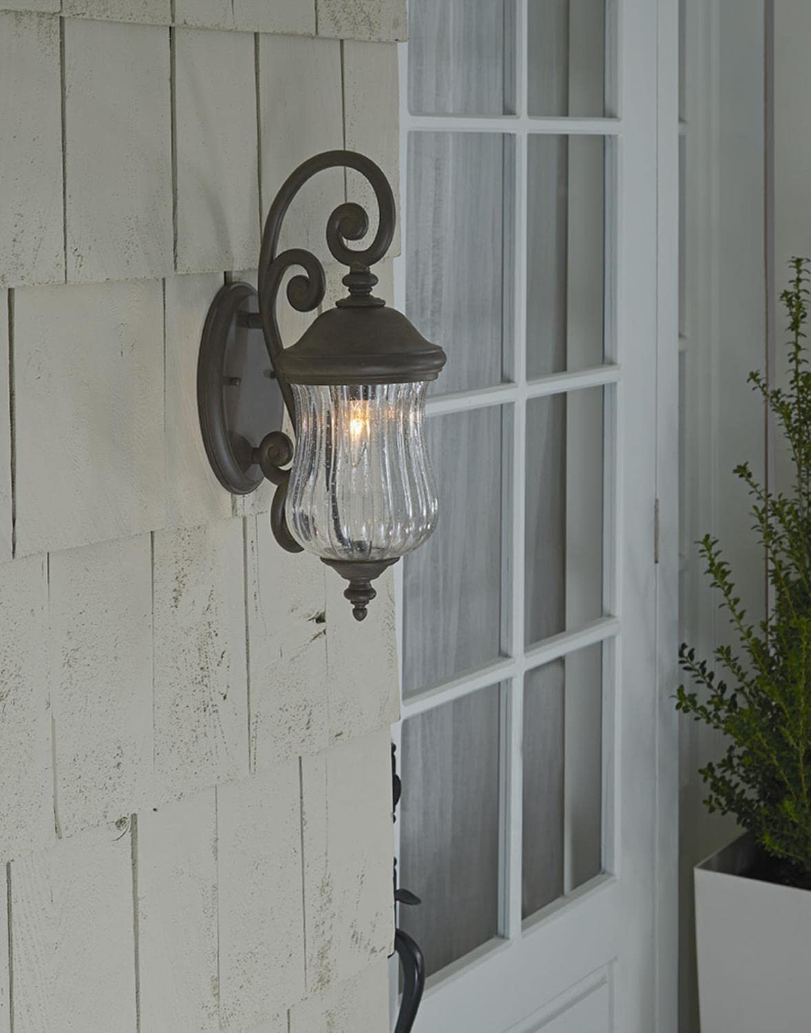 Acclaim Lighting 1-Light Outdoor Wall Lantern, Glass, Black Coral, Model 39702BC, Size 6.75 x 18