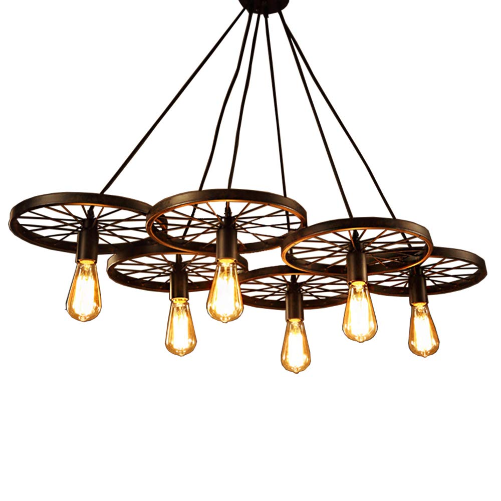 Warehouse of Tiffany 6-Light Edison Chandelier, 41in Bronze, Model LD4089-6, Metal Construction