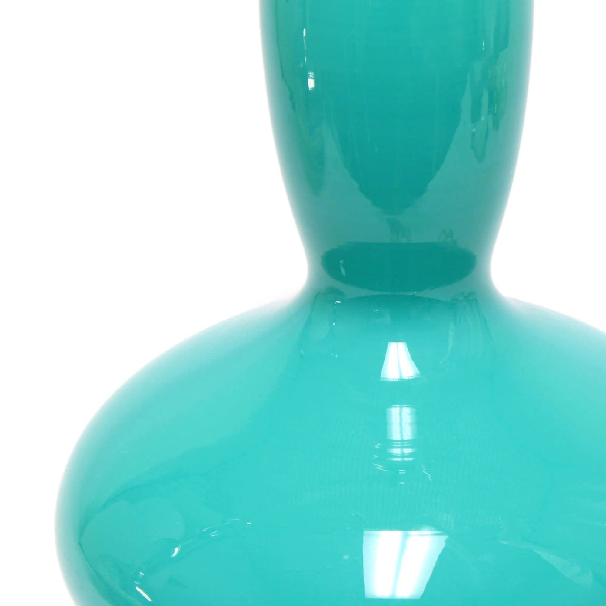Lalia Home Contemporary Glass Dollop Table Lamp With White Fabric Shade - Teal