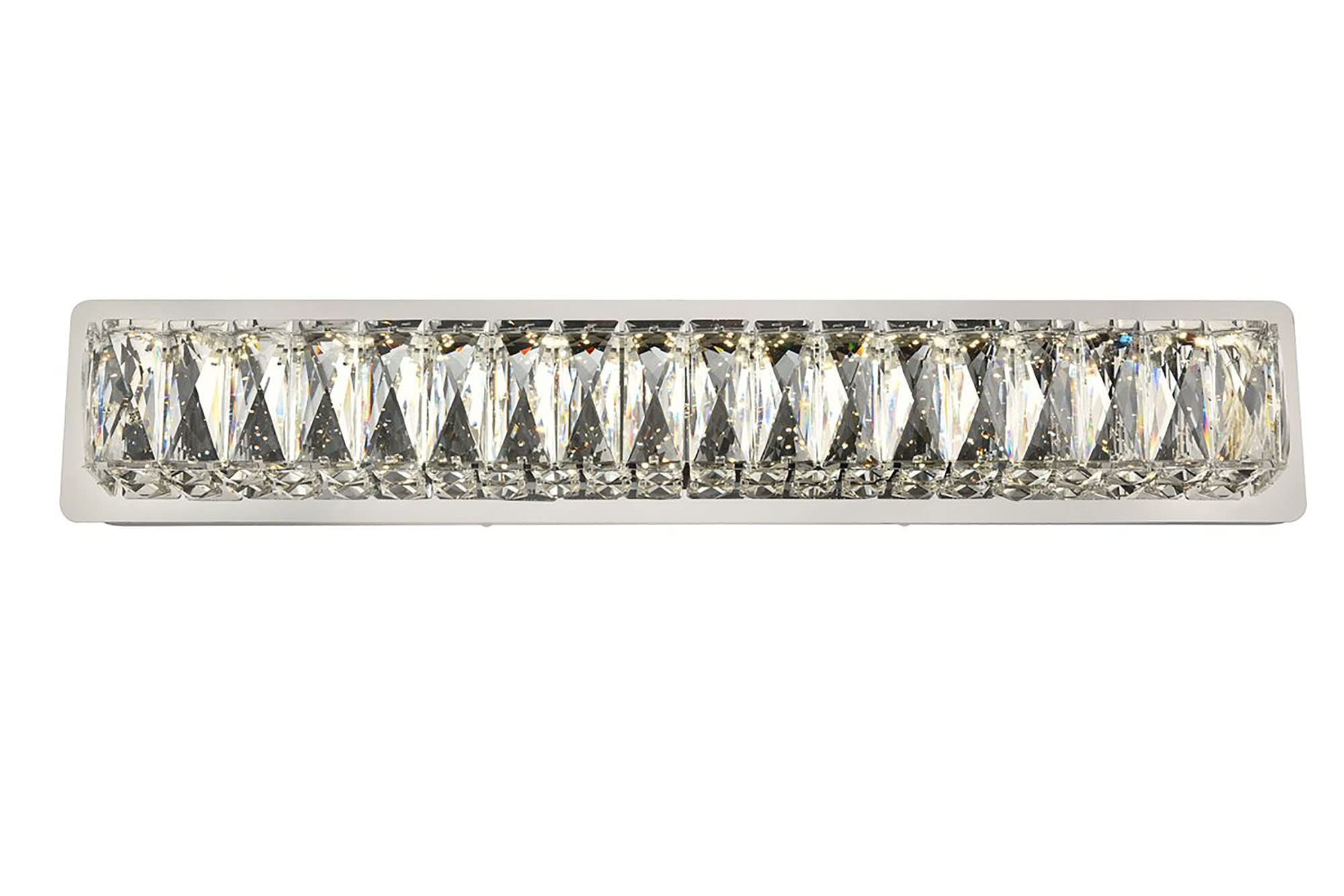 Elegant Decor Indoor Modern Monroe Integrated Led Chip Light Chrome Wall Sconce Clear Royal Cut Crystal - 24.4X4.5