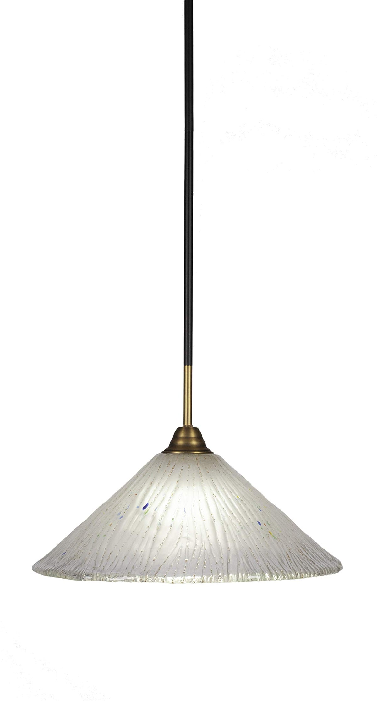 Toltec Lighting Paramount 1 Light Mini Pendant in Matte Black & Brass (3401-MBBR-711)