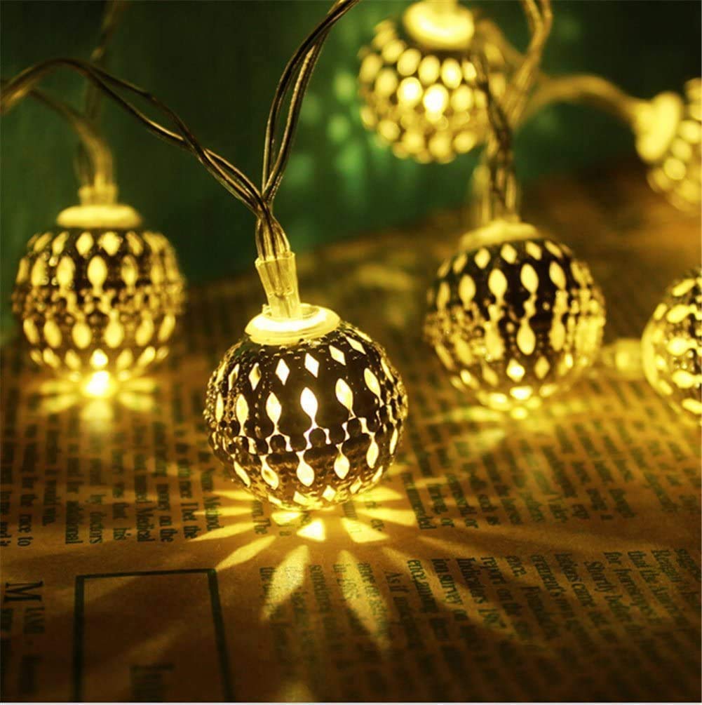 PESCA Moraccan Ball String Lights for Indoor Outdoor Decoration Diwali Light for Party Birthday Diwali Christmas Navratri Valent