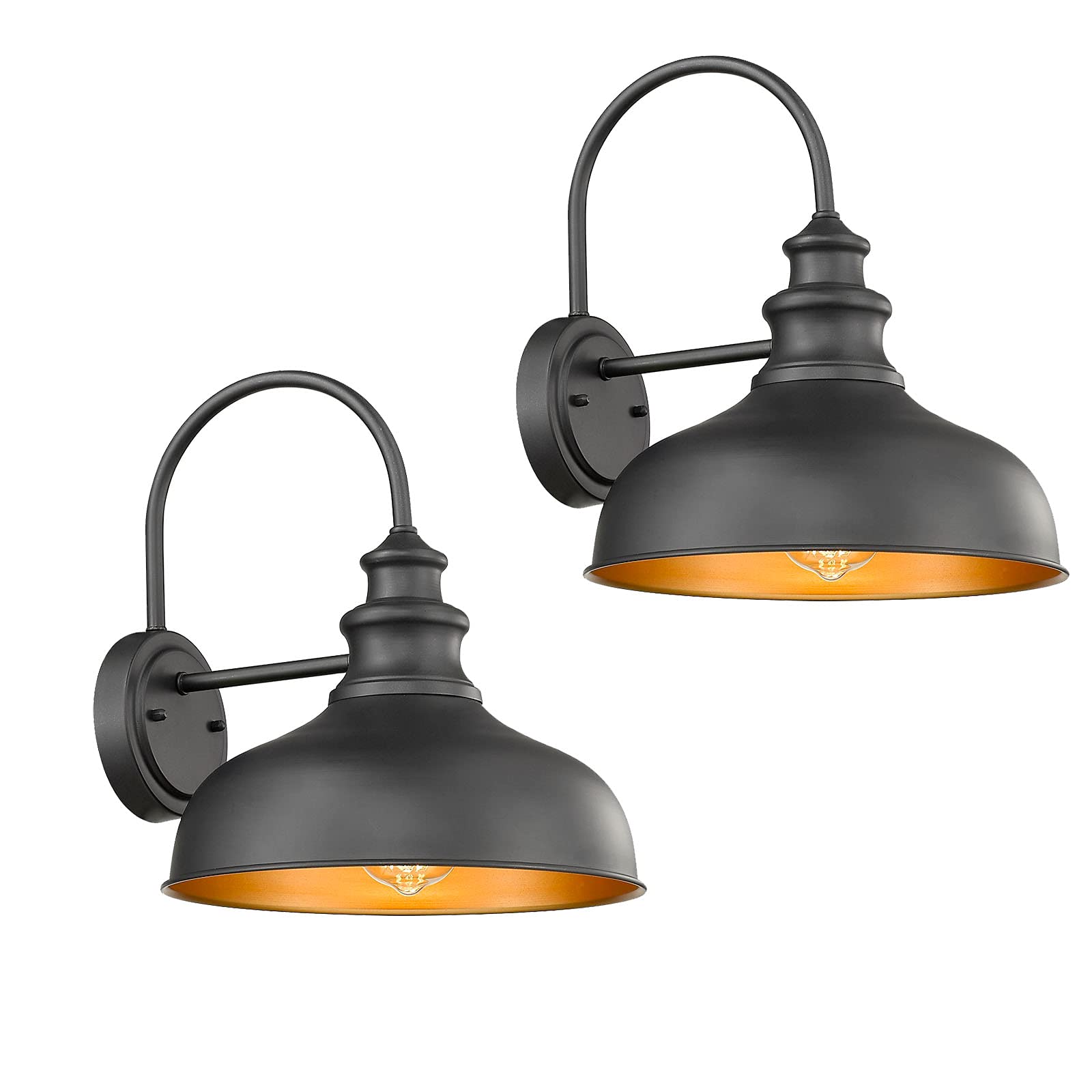 Bestshared Farmhouse Barn Light - Outdoor Wall Sconce, Black Metal, 11.4in Wall Lantern for Porch, Entryway, Garage