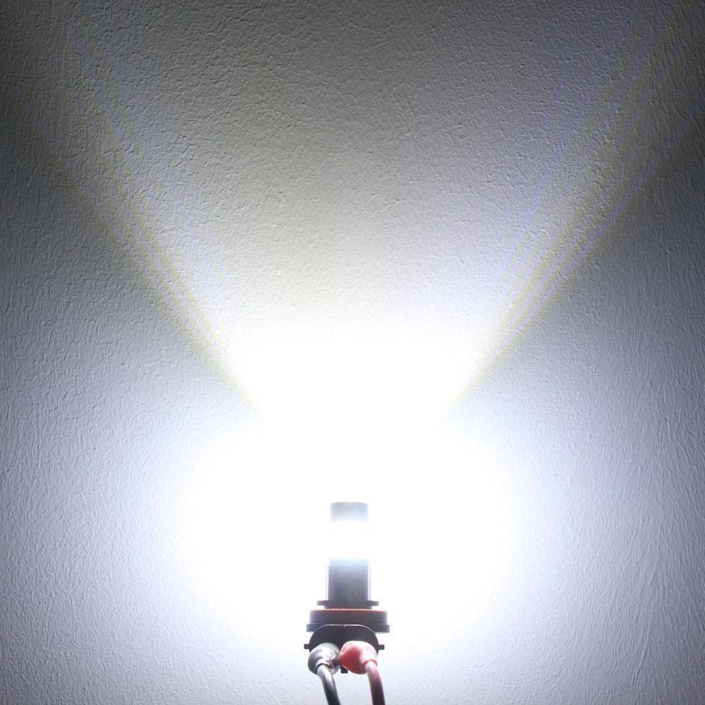 Alla Lighting H8 H11 LED Fog Light Bulbs, 2800lm, 6500K Xenon White, Aluminum, Model: COB-72 SMD, Replacement for Cars & Trucks