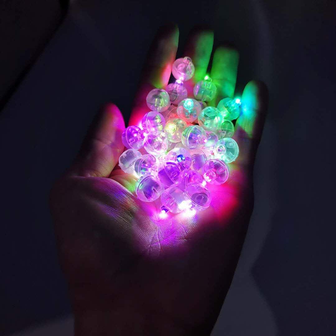 JJGoo 100Pcs Multicolor LED Balloon Lights, Waterproof Mini Round Balls for Party, Wedding, Halloween, Christmas, Model MY1005E-Colorful