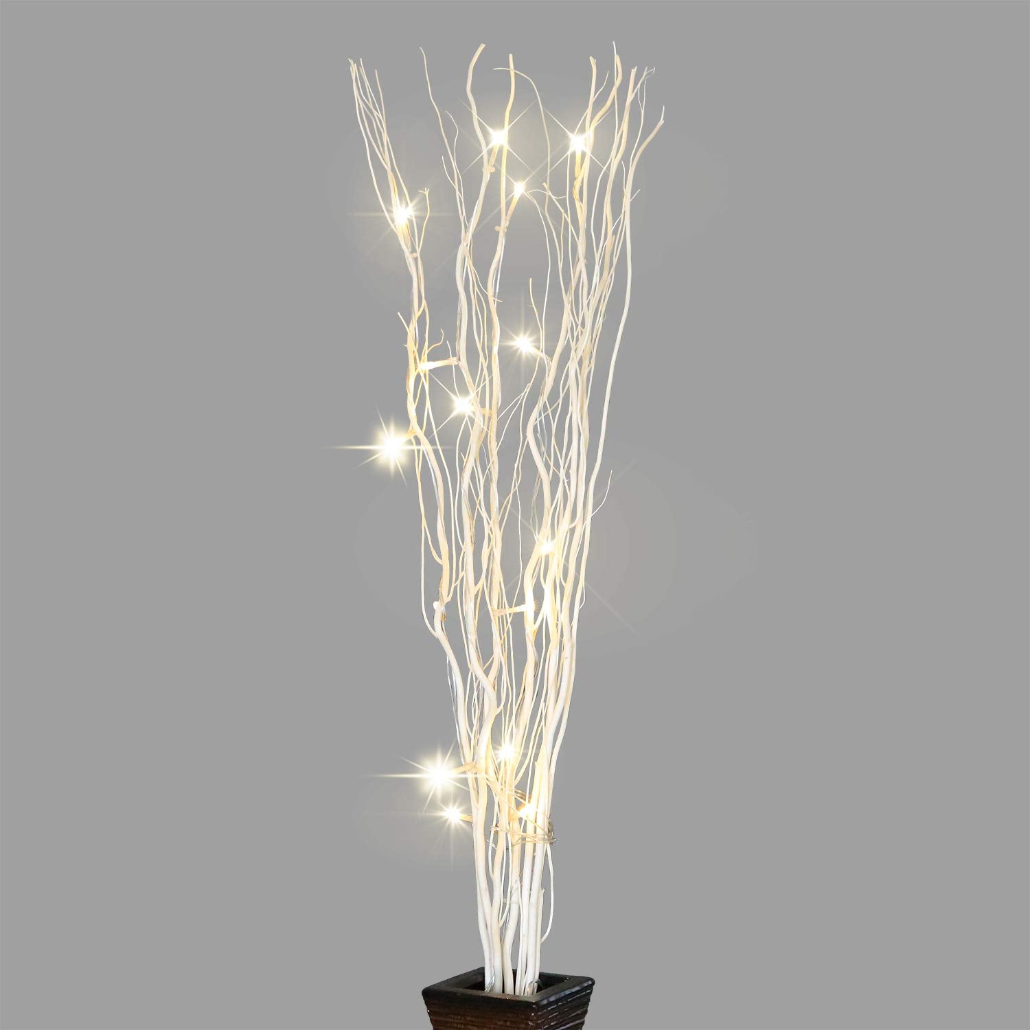 LIGHTSHARE 36Inch Lighted Willow Twig Branch, 16LED, White, USB & Battery Powered, Model YLT16W