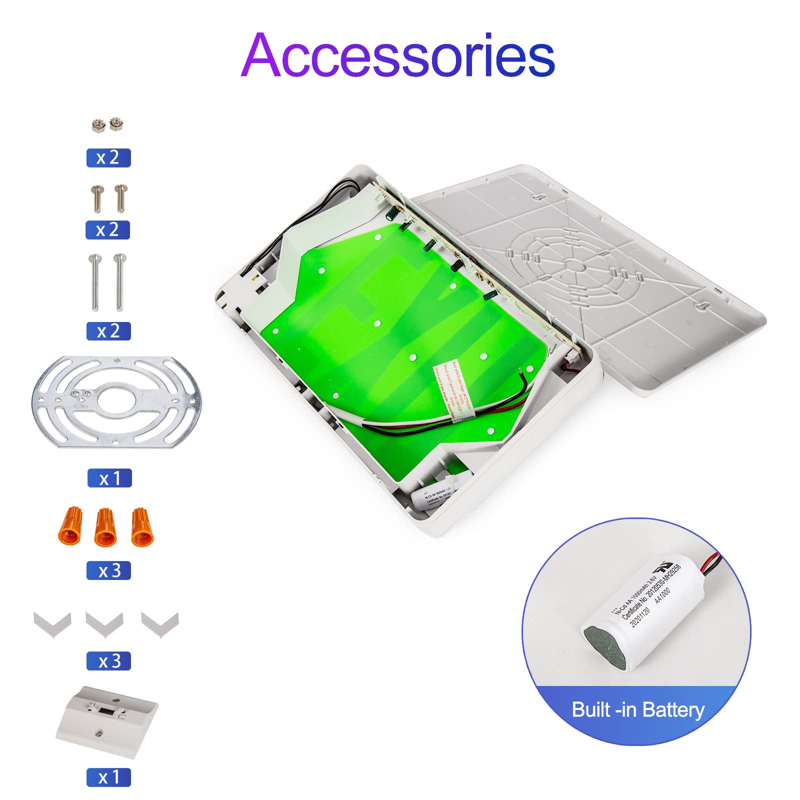 TANLUX LED Emergency Exit Sign with Battery Backup, UL Listed, Hardwired, Green, 1 Pack, Model TL-EX127GE-1