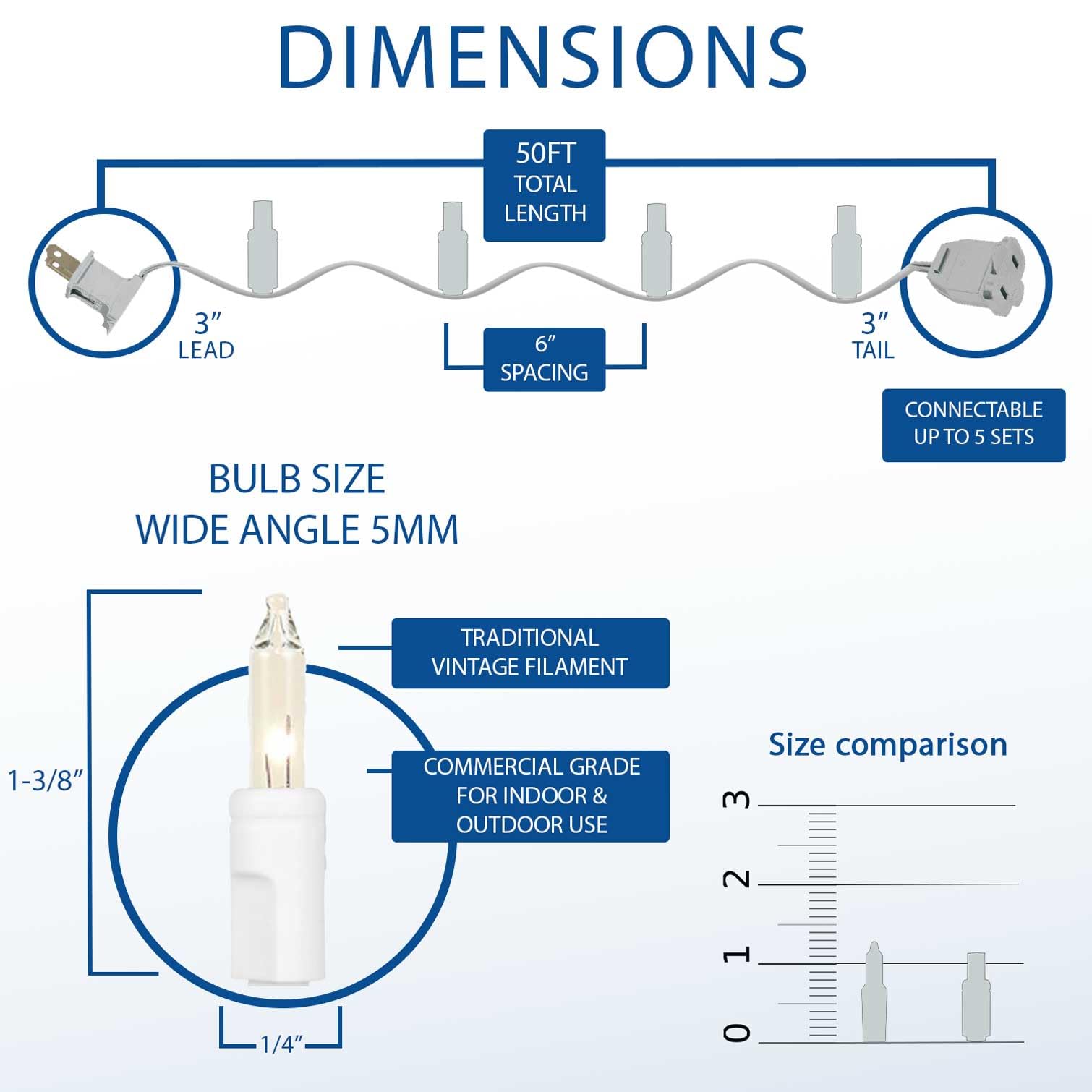 Novelty Lights 100 Light Mini String Light Set, 50 Long, White Wire, Indoor/Outdoor, Multicolor, Model MRD-25B-4