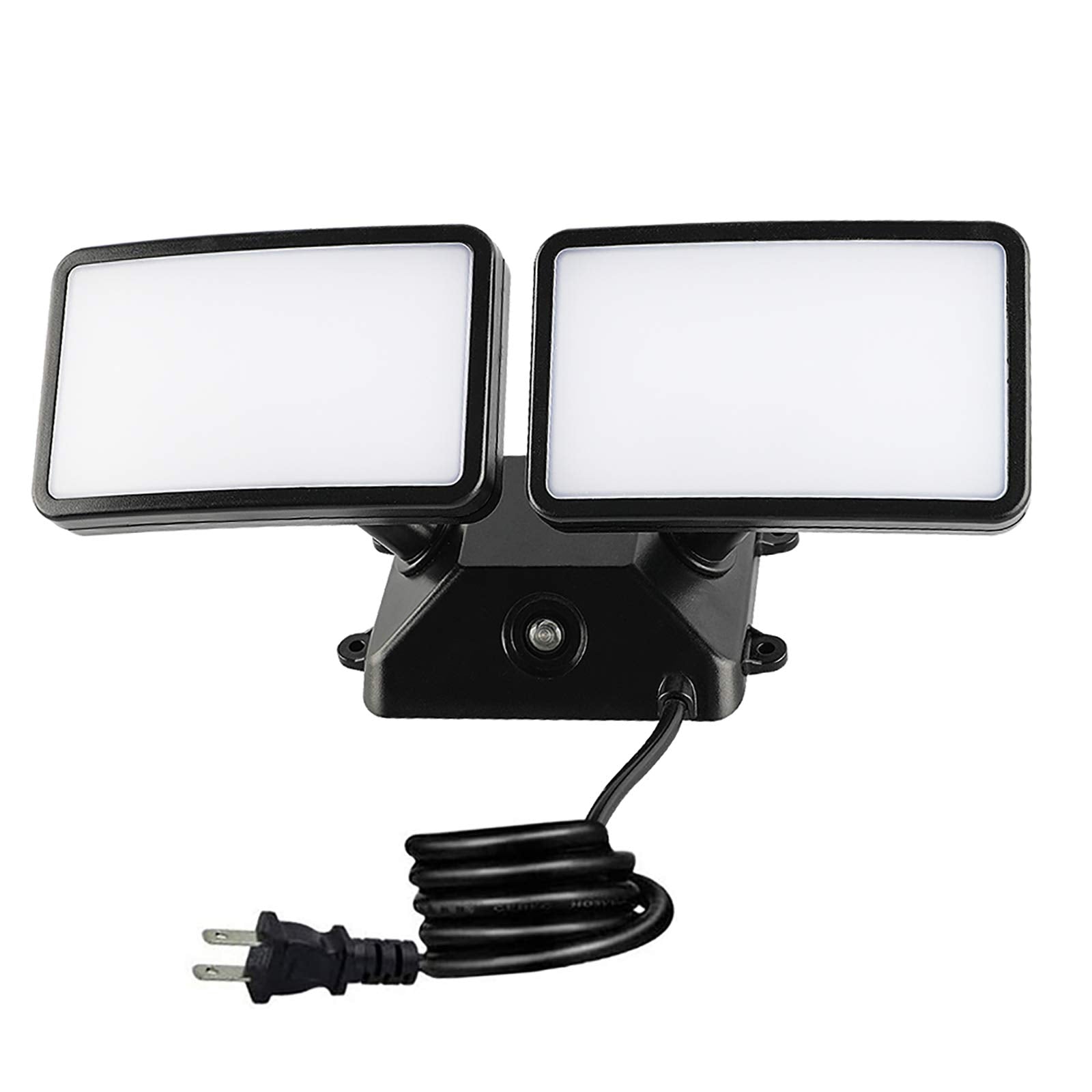 FAGUANGAO Dusk to Dawn LED Security Light, 18W, 1600lm, IP55 Waterproof, Adjustable 2 Heads, Black, 1 Pack