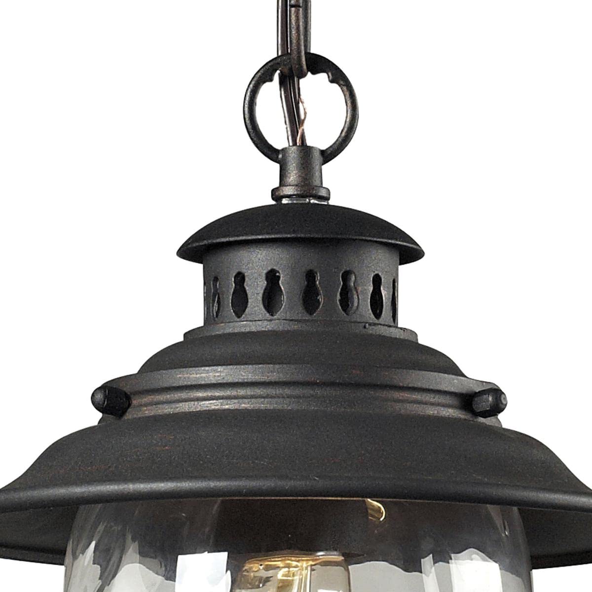 Elk Home 1-Light Outdoor Pendant, 8&quot; Wide, Weathered Charcoal Aluminum Fixture
