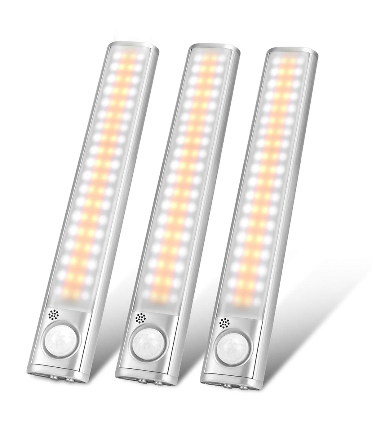 goodland Under Cabinet Lighting 80 LED Closet Light, Motion Sensor Lights Indoor USB Rechargeable Dimmable Stick-on Night Light 