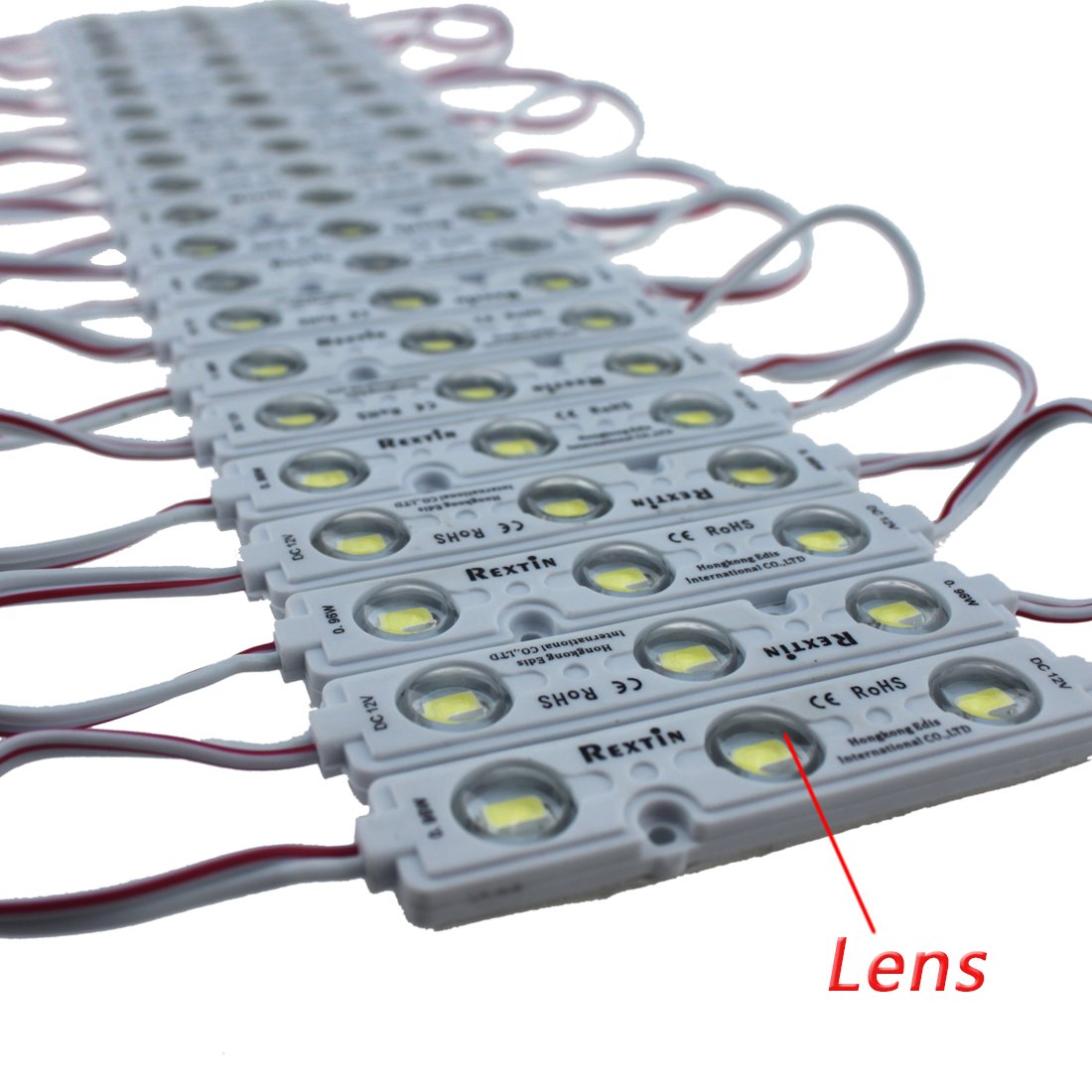 Rextin Super Bright 200Pcs 3 Led Module Pink 5630 5730 Smd 40-45Lm Per Led Waterproof Decorative Light For Letter Sign Advertisi