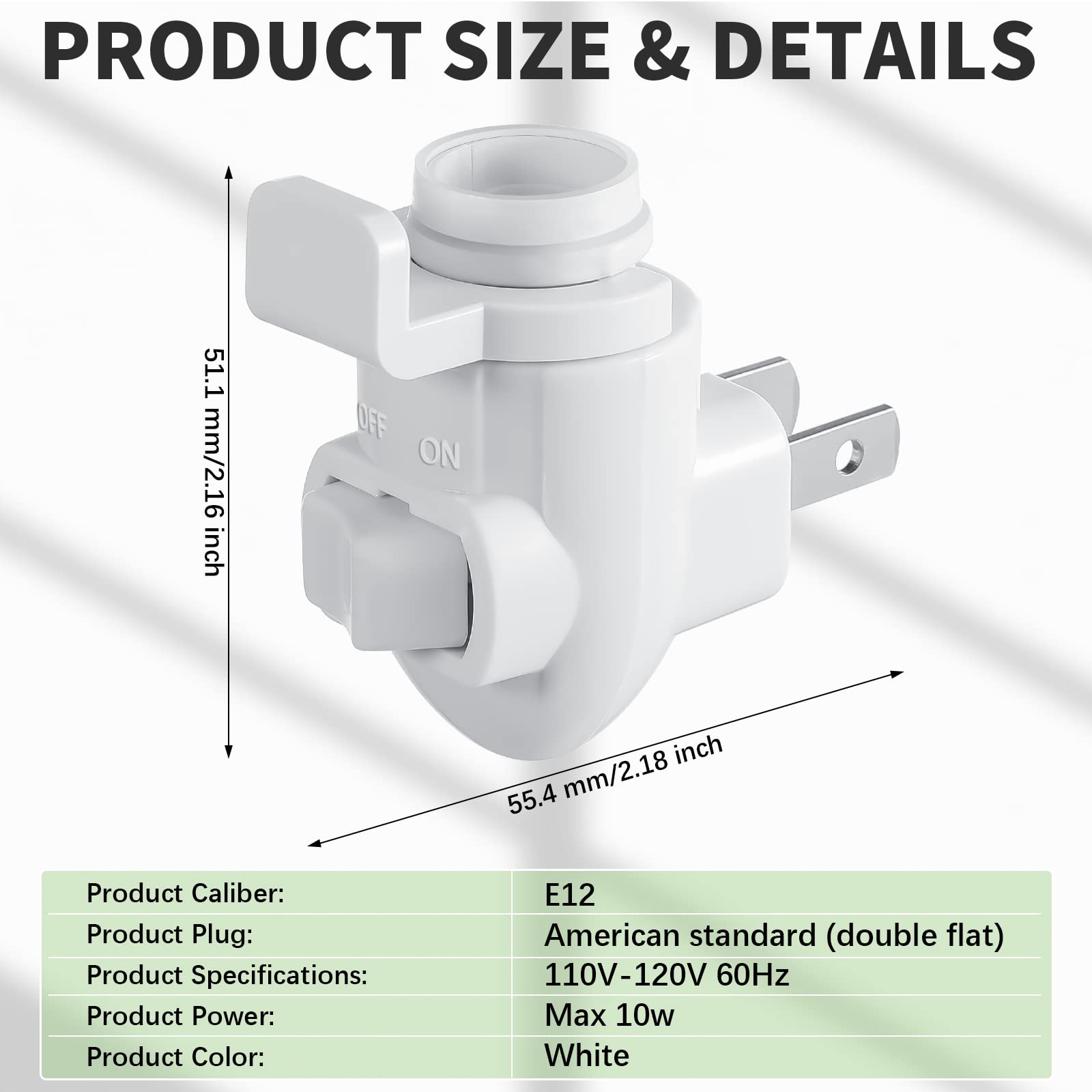 Tuanse 10 Sets Plug In Night Light Module White Night Light Base With Shade Mounting Clip Plastic Lights Rotating Base For Making Your Own Decorative