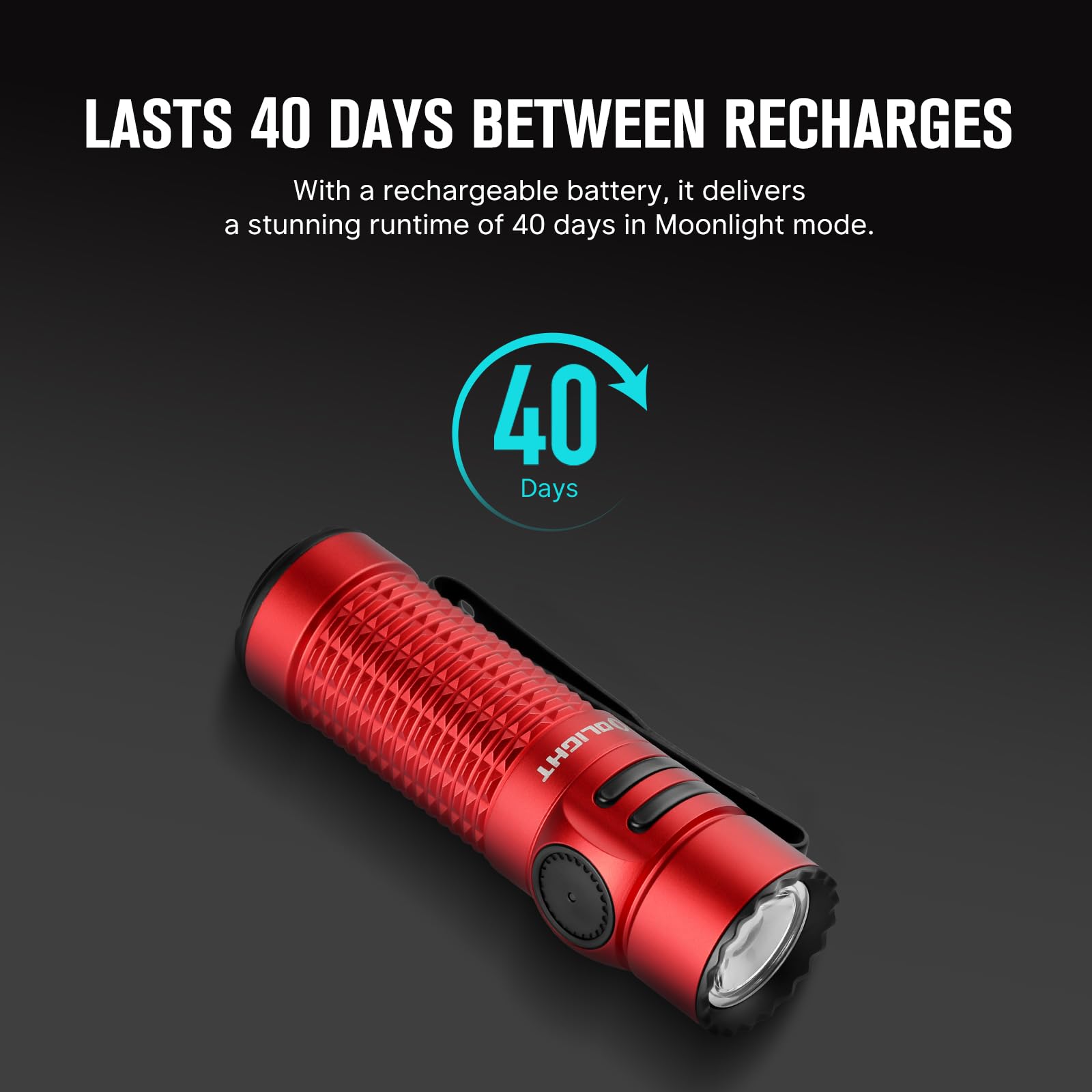 OLIGHT Warrior Nano Tactical Flashlight, 1200 Lumens, Rechargeable, Dual Switch, Red