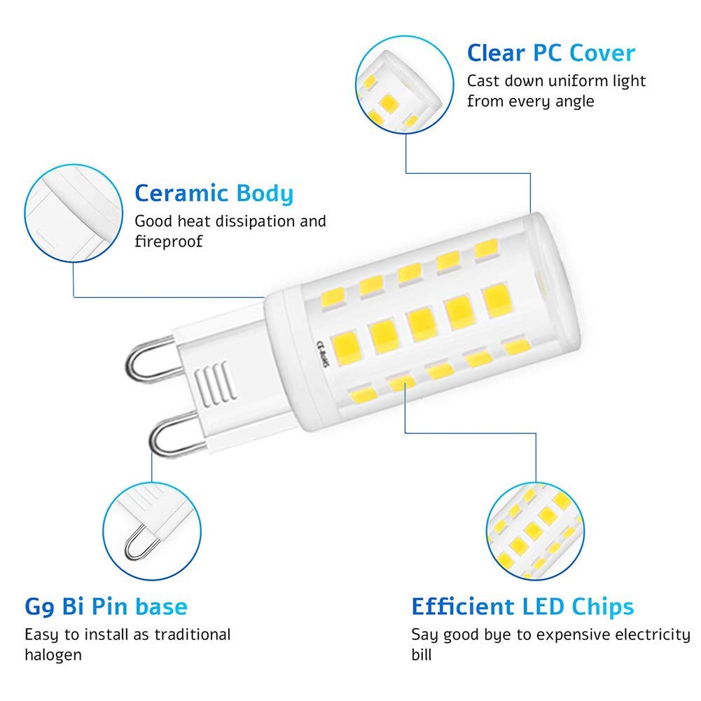 Ohlgt G9 Led Bulbs - 5W Daylight White 6000K, 400Lm, Non-Dimmable