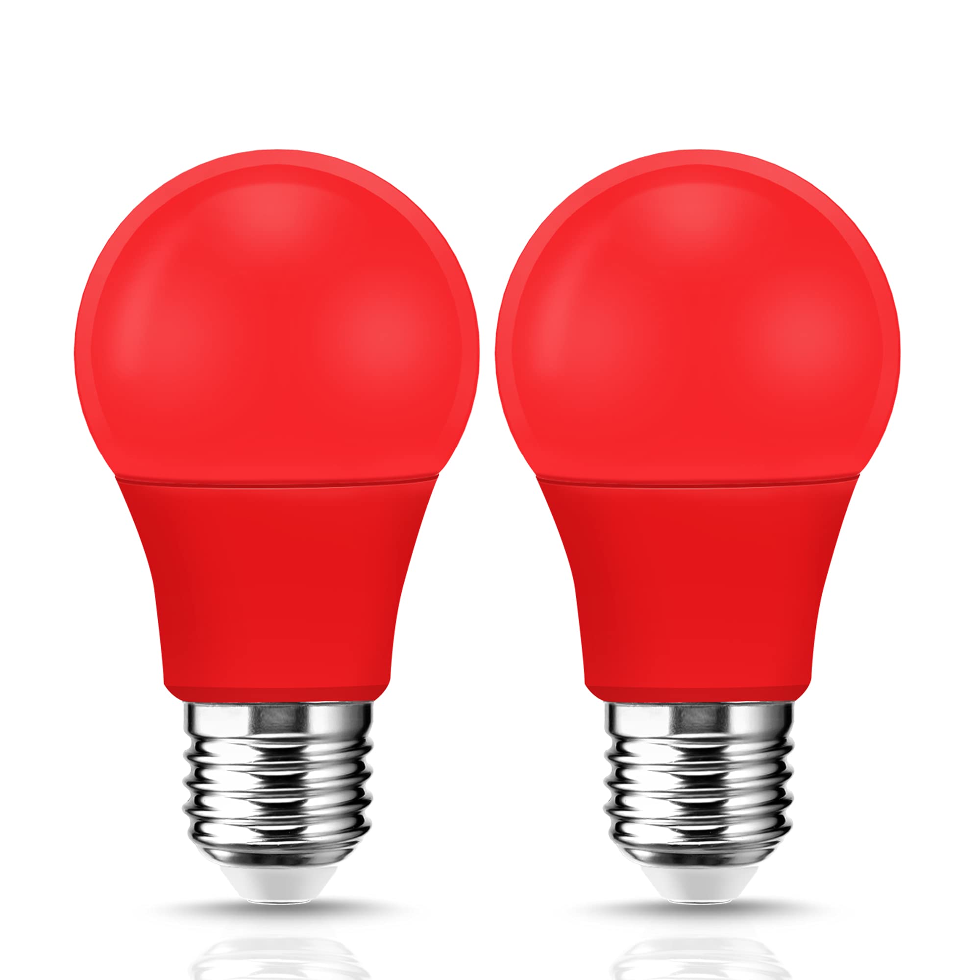 EvaStary LED Red Light Bulb, 9W A19 E26 Base, 60W Equivalent, 2 Count, Ideal for Halloween, Christmas, Party, and Mood Lighting