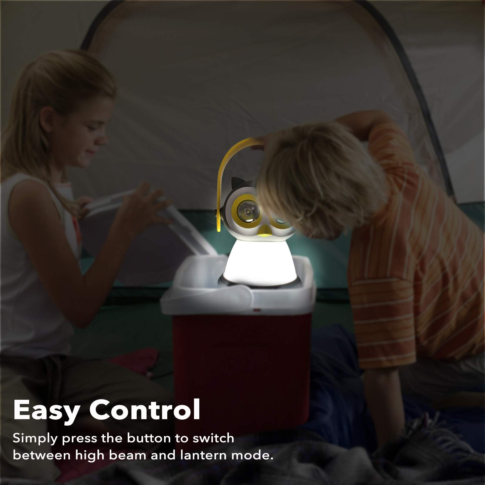 Outdoor Equipment Led Camping Lantern & Headlamp Set For Kids, Fant.Lux Battery Powered Night Light For Emergency, Hurricane, Lightweight Tent Lamp - Owl (Owl Set)
