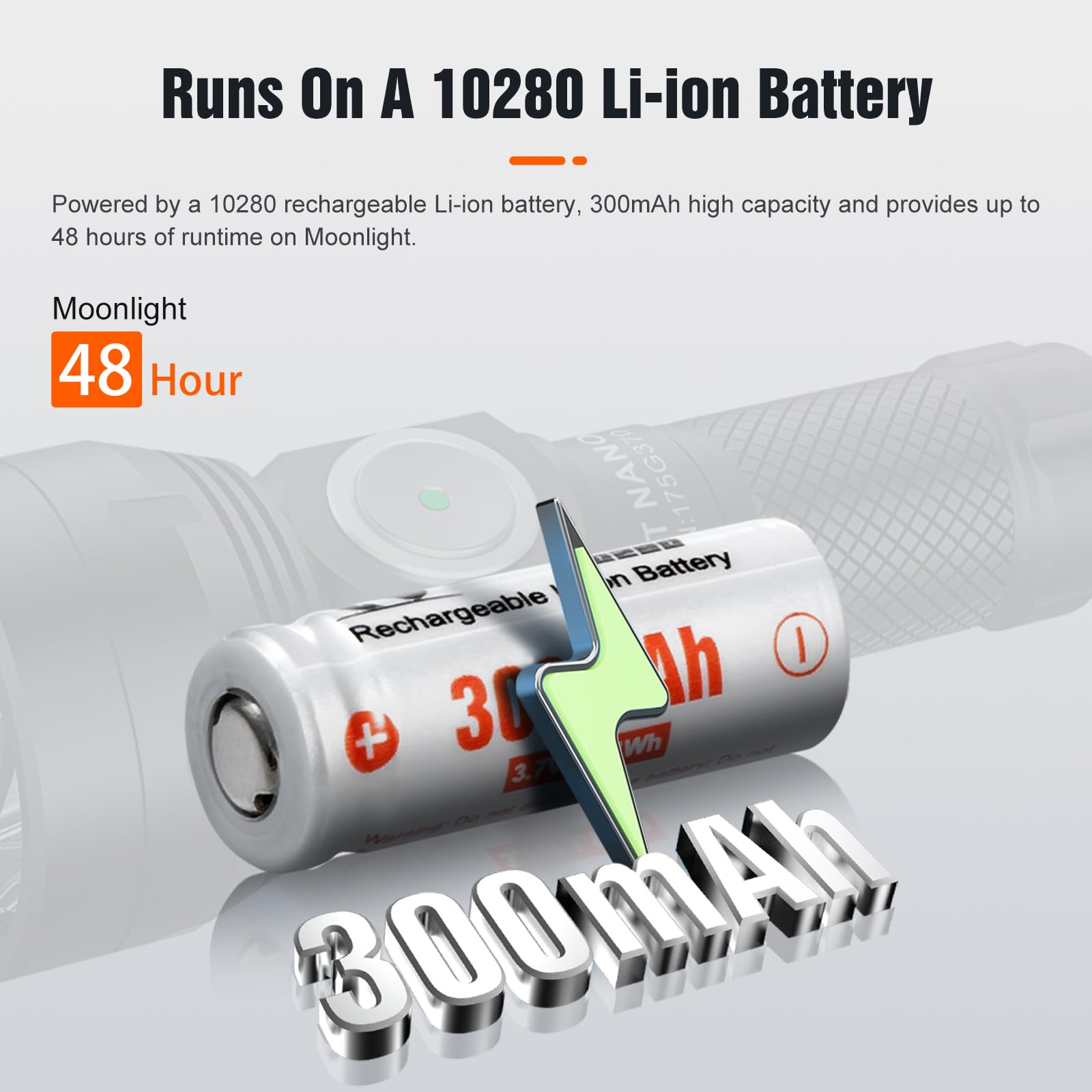 Lumintop Gt Nano Keychain Flashlight 450 Lumens Mini Flashlight 300 Meters Beam Distance Single 10180 Li-Ion Battery (Included)