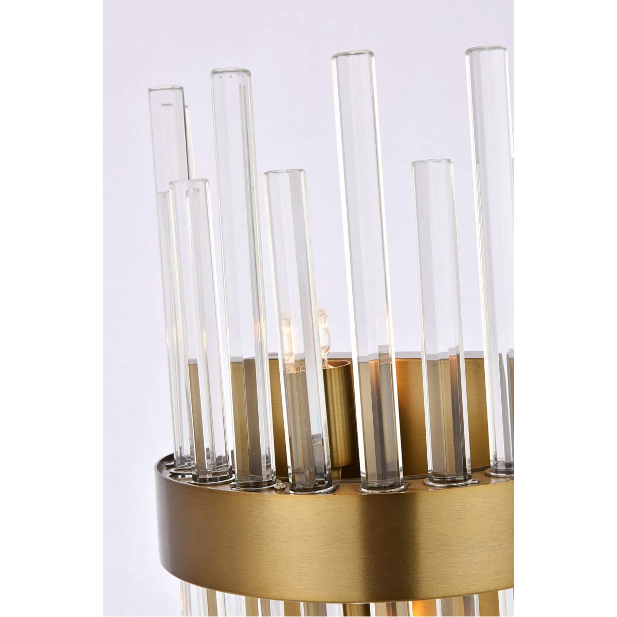 Elegant Lighting Gold & Clear Wall Sconce, Modern 2 Light Fixture With Royal Cut Crystal