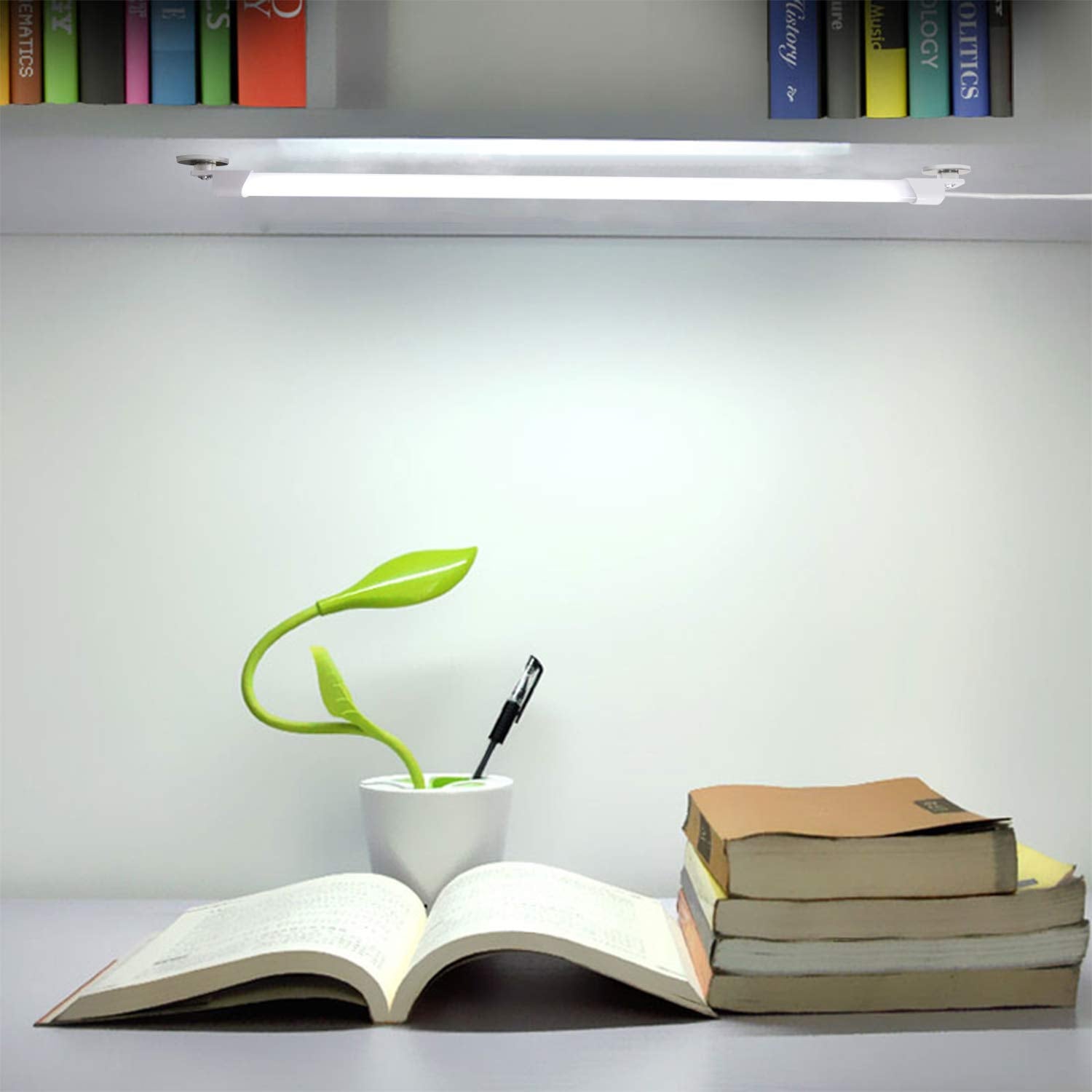 STBTECH 17" LED Under Cabinet Light Bar, Magnetic Installation, White 6000K, Super Slim Design, Ideal for Kitchen and Work Table