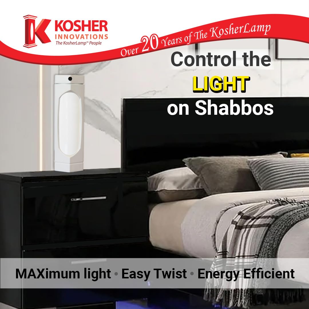 KOSHER LAMP KosherLamp™ Max - White, Elegant Design for Safe Shabbat Use, Perfect for Home & Office Lighting