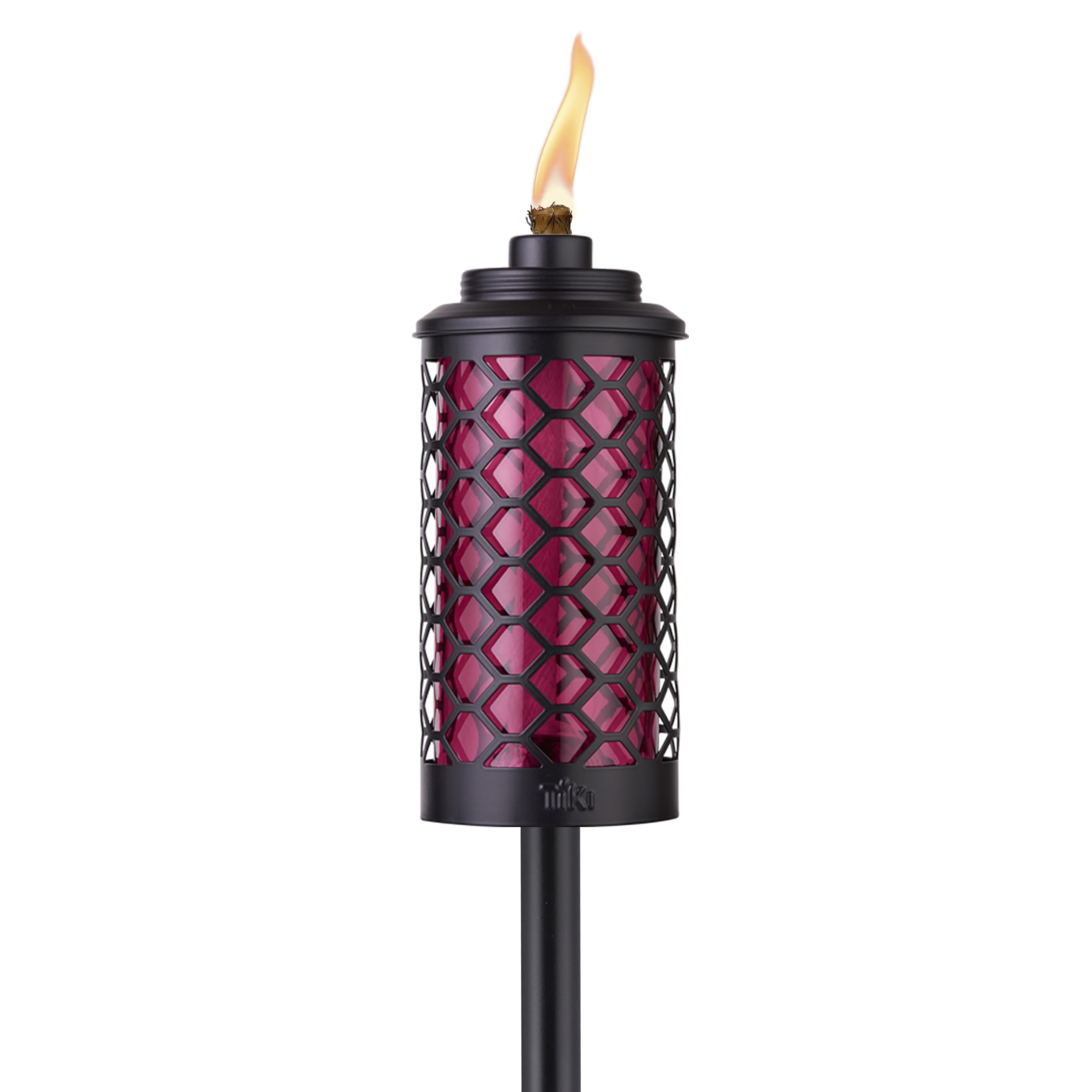 Tiki Convertible 65 Honeycomb Glass Torch - Burgundy Outdoor Decorative Lighting For Patio, Lawn & Backyard D  Cor | Weather-Res